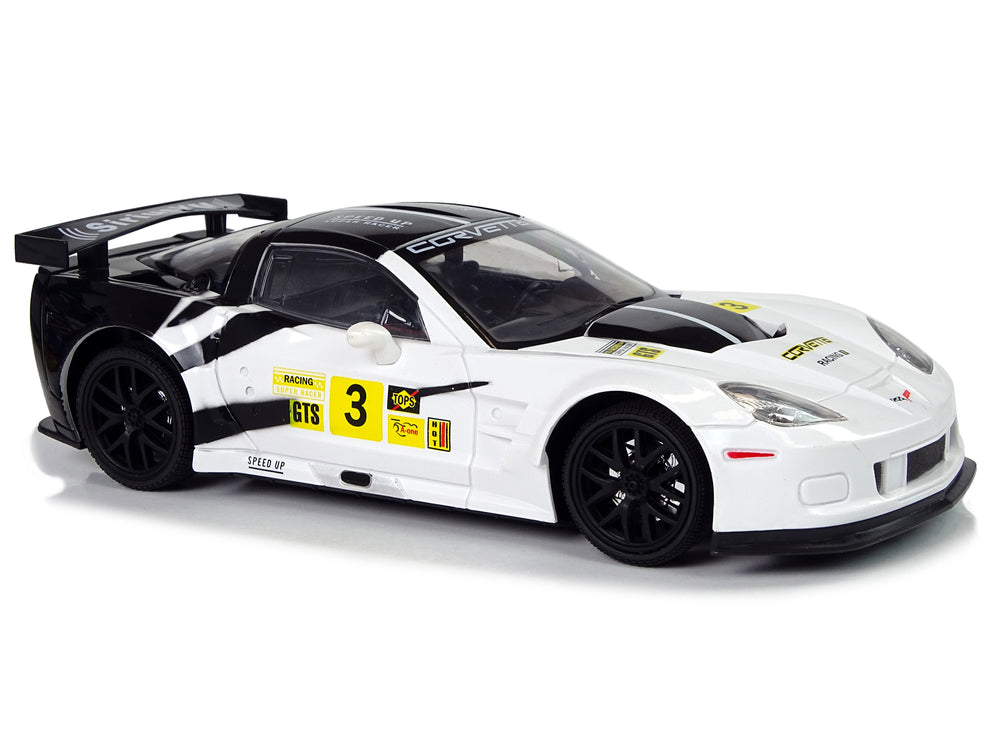 Racing Sports Car R/c 1:18 Corvette C6.r White 2.4 G Lights