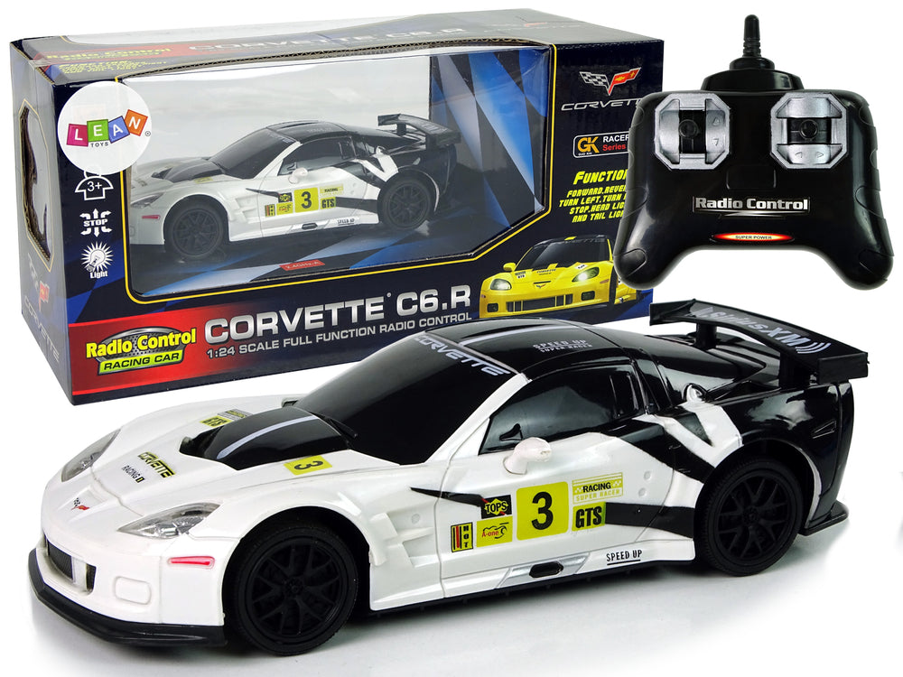 Спортна кола R/c 1:24 Corvette C6.r Бели 2.4 G Светлини