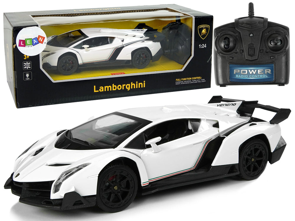 Sports Car R/c 1:24 Lamborghini Veneno White 2.4 G Lights