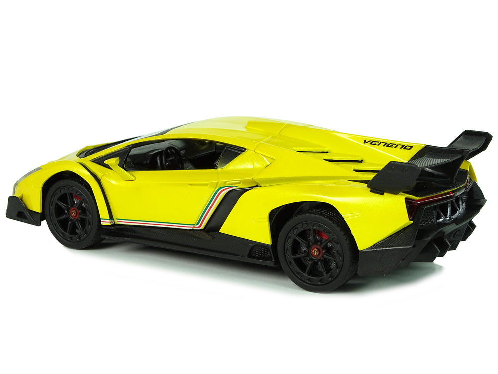 Remote Controlled Lamborghini Veneno Yellow 2.4 G Pilot Steering Wheel Sound Lights