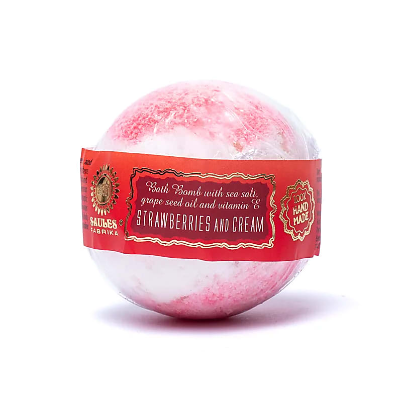 Bomba de banho morangos e creme - conjunto de 4 unidades - 145g