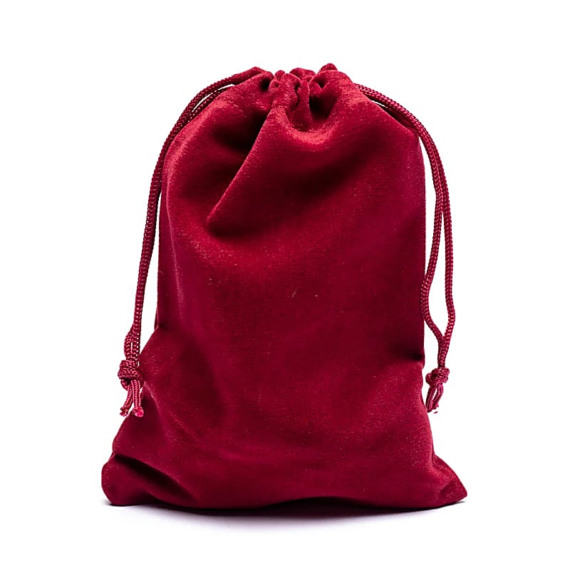 Busta Regalo In Velluto Bordeaux S - 10x14cm Confezione Da 10 Pz