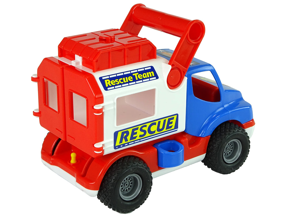 Blauw-witte Polesie Construck-reddingswagen 41937