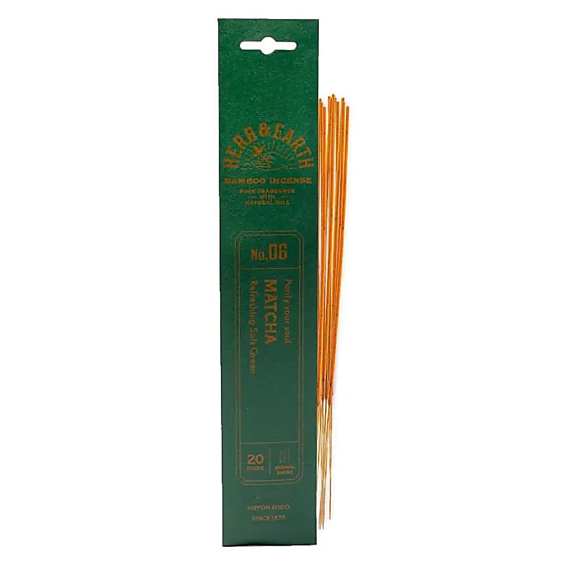 Nippon Kodo Incienso Matcha Hierba y Tierra - 8 G Paquete de 12 Piezas