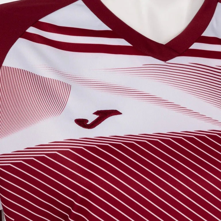 T-shirt joma supernova ii bordeaux-bianca da donna l