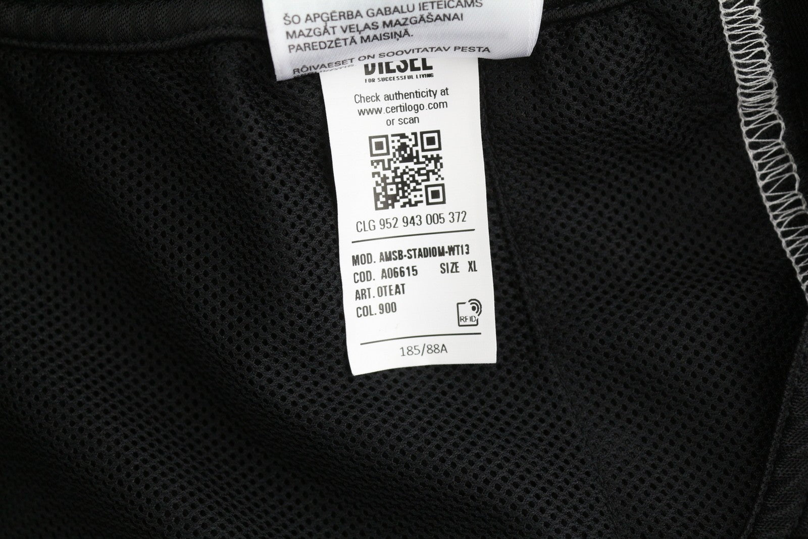 Diesel Amsb-stadiom-wt13 pánske šortkyčierne 55dsl Track Elastic Fit