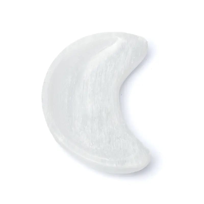 Selenit månformad skål - ±13x6x3cm