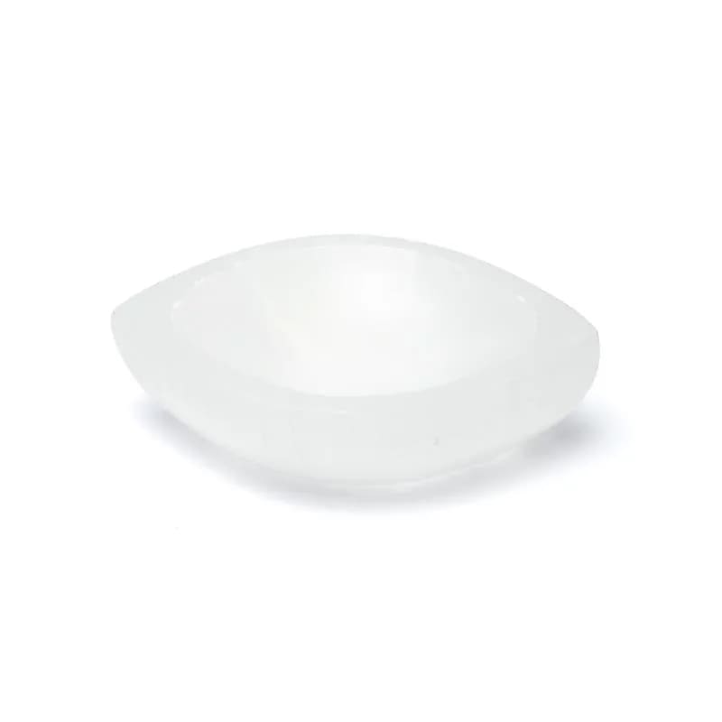 Selenitowa błyszcząca miska w kształcie oczka - ±13x12x3cm