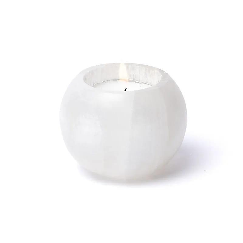 Sealbhóir Soilse Sféar Selenite -- ± 7x45cm Set As 2 PCs - ± 7x4.5cm