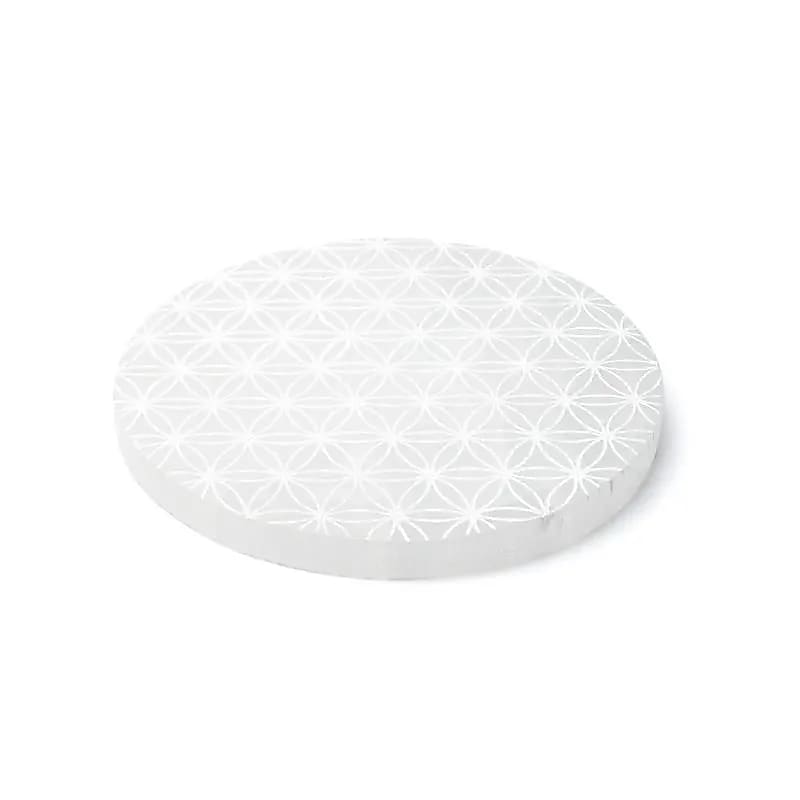 Selenit-Ladeplatte Blume des Lebens – ±12 cm