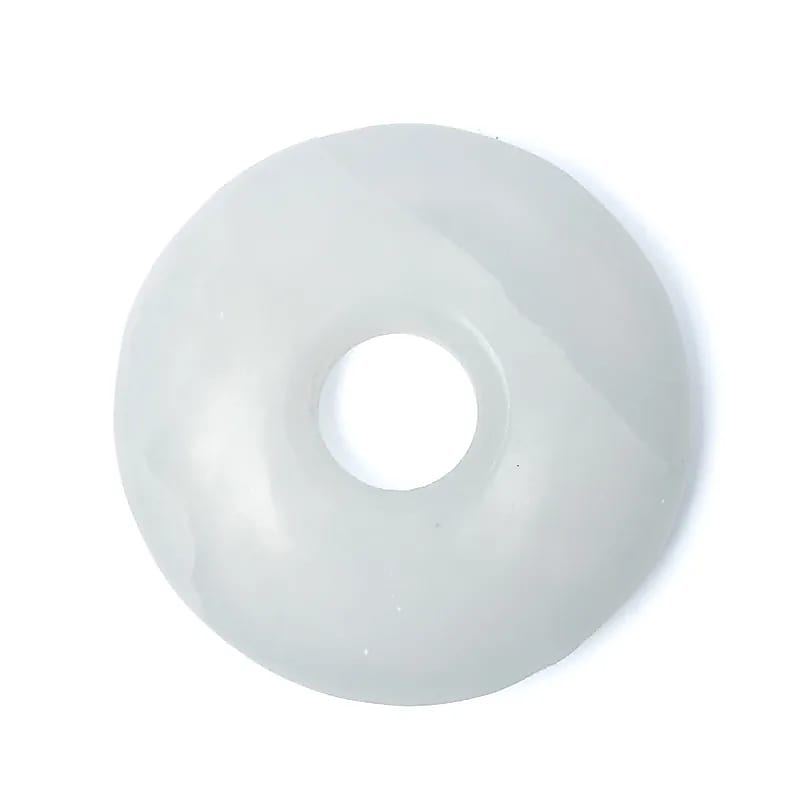 Piedra Donut decorativa de selenita - ±17cm