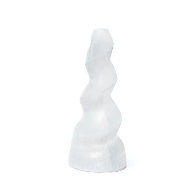 Torre a spirale in selenite --set da 2 pezzi - ±10 cm