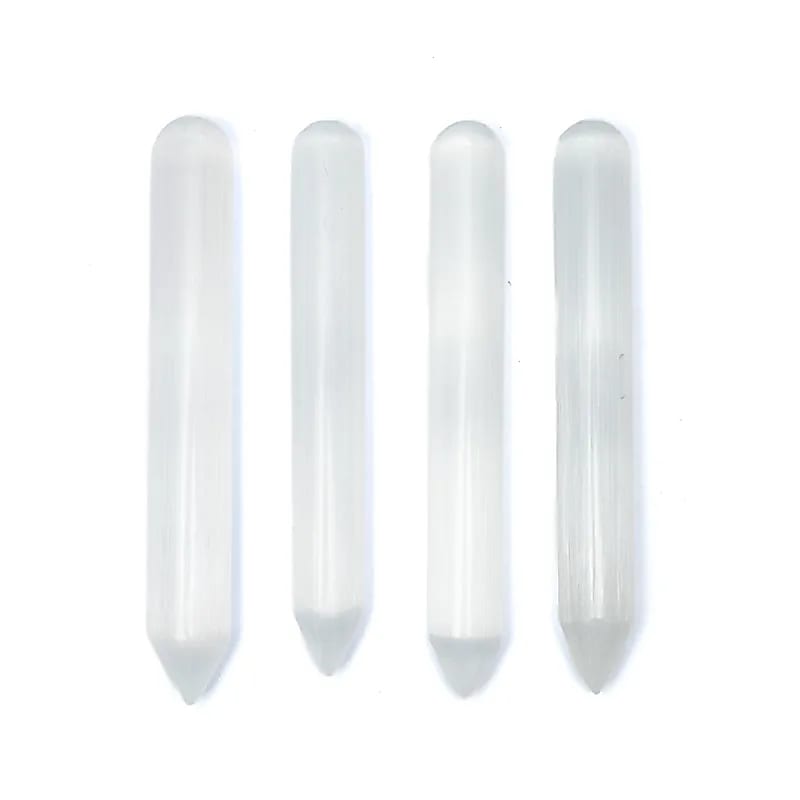 Selenite Energy Point Massage Stick --paket med 4 st - ±15cm