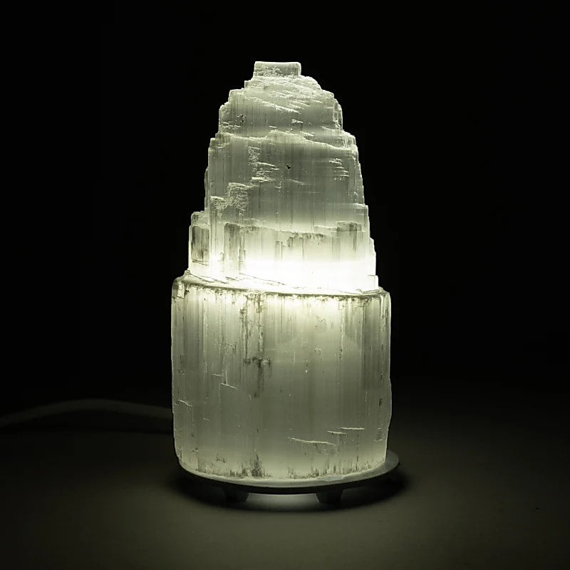 Lampada Iceberg di selenite - ±16x8cm