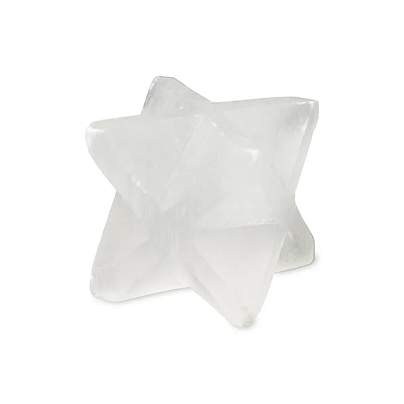 Selenit Merkaba --sæt af 2 stk - 4x4 Cm; 140 G