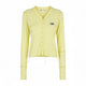 Diesel T-ribby-open Women's T-shirtyellow Ribbed Buttoned Cropped
