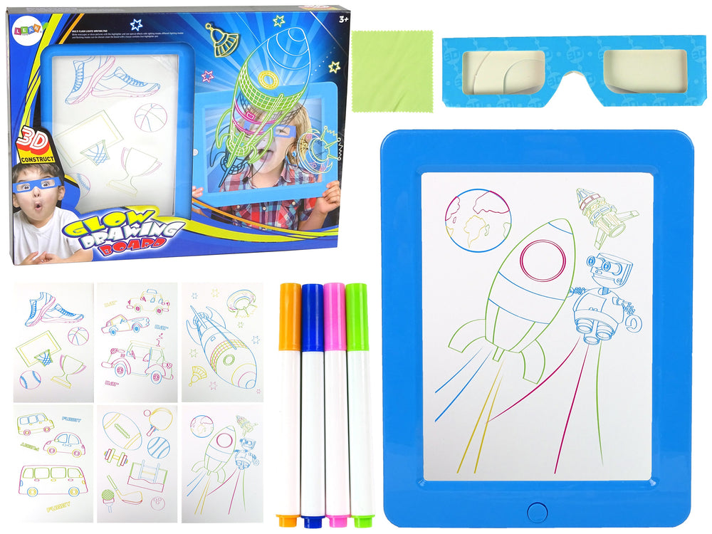 Magic Illuminated 3d Whiteboard Glasses Blue