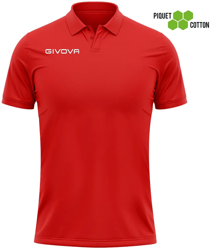 Polo Givova Polo Cotone Piquet Verano Rojo 2xl