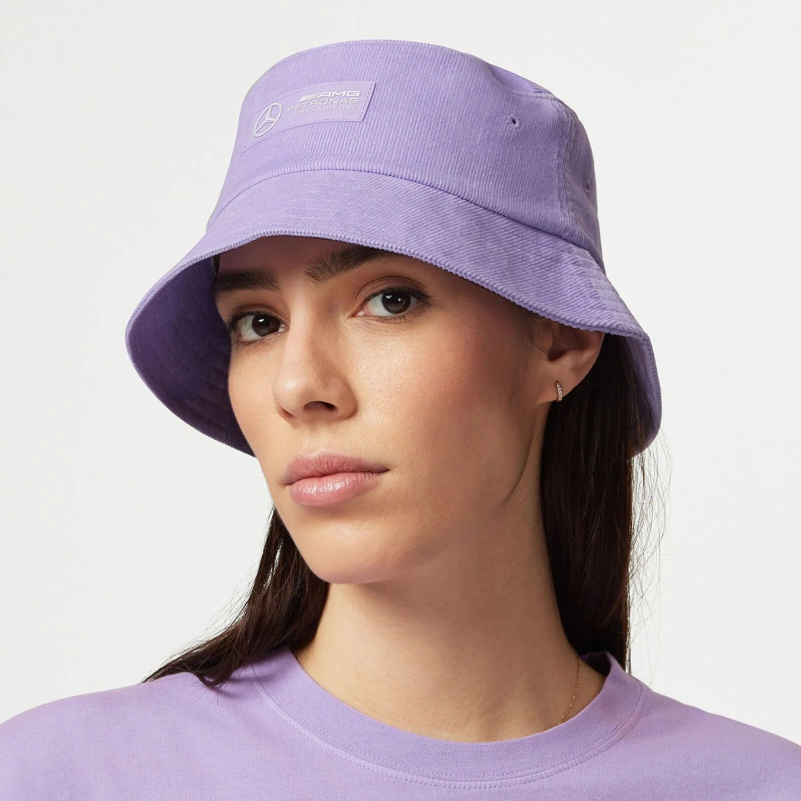Mercedes Unisex Mapf1 Fw Retro Cord Bucket Hat Lilac Purple