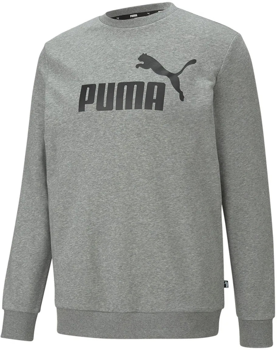 Puma Men Essential Big Logo Crew Sweatshirt Gray Gray