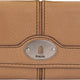 Damplånbok Fossilläderplånbok Maddox Flap Clutch Camel Beige