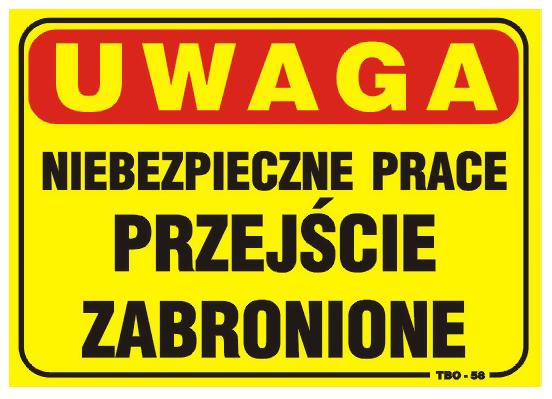 Placa 35*25cm Atentie! Munca periculoasa. Trecerea interzisă.