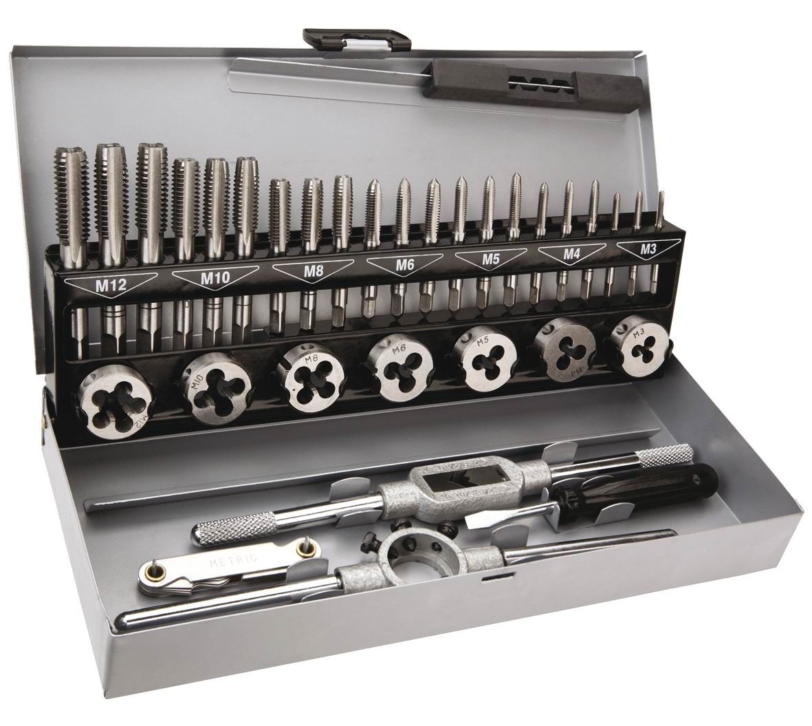 Set Of Dies And Taps M3-m12 32 Pieces