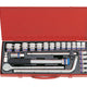 Dopsleutelset 1/2'' 10-32mm 24-delig met accessoires Chroom