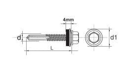 Impax Self-drilling Screw With Epdm #12mm Ral7016 5.5*32mm