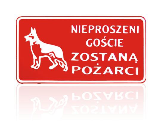 Tablă 15*29cm Oaspeții neinvitați vor fi devorați