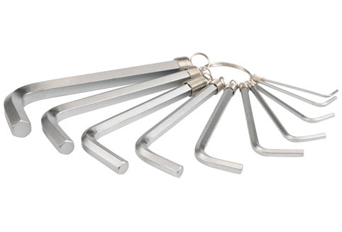 Set chei hexagonale 10 bucăți 1,5-10 mm Cr-v