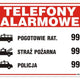 Tábla 25*17,5cm segélyhívó telefonok