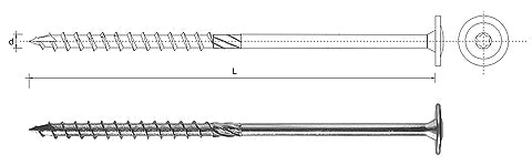Wood Screw With Torx Flange Galvanized 6*260mm T30