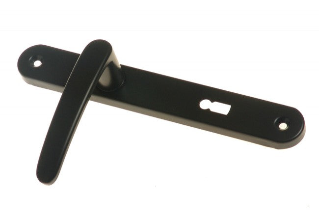 Black Painted Door Handle 72mm For Cylinder