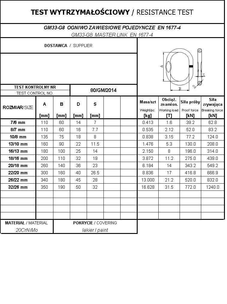 Einzellenkeraufhängung Gm33-g8 13/10 mm Wll5.3t