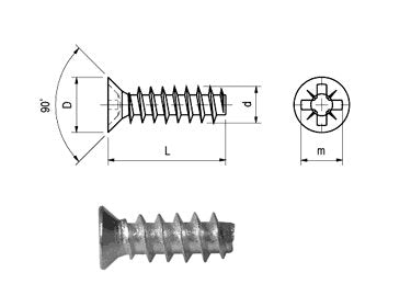 Vite Euro conica zincata 6,3 * 13 mm