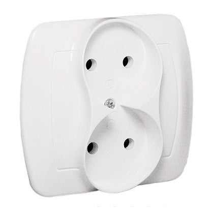 Chord Socket 2-fold B/u White