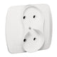 Chord Socket 2-fold B/u White