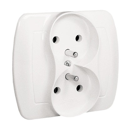 Chord Socket 2-fold With/u White