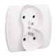 Chord Socket 2-fold With/u White