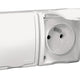 Waterman hermetische socket. 2-weg Met/zonder Ip54 Wit Met Glijbaan T