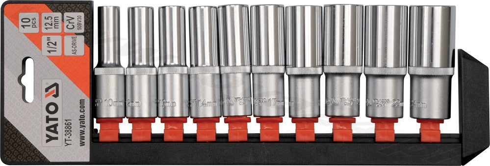 Set Of Long Socket Wrenches 1/2'' 10 Pieces