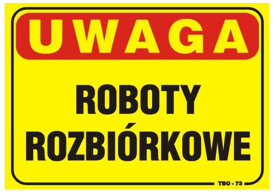 Doska 35*25cm Pozor! Demolačné práce