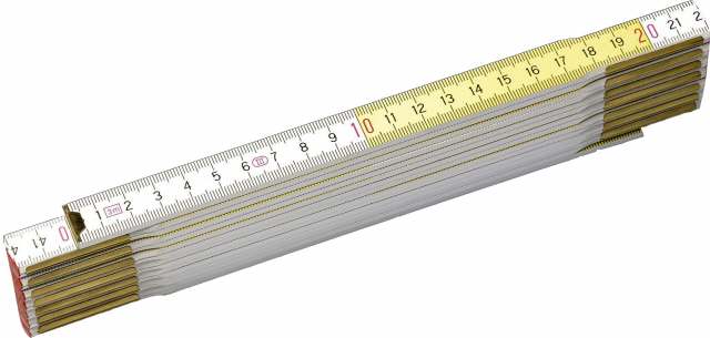 Wooden Folding Rule 2m (white-yellow)