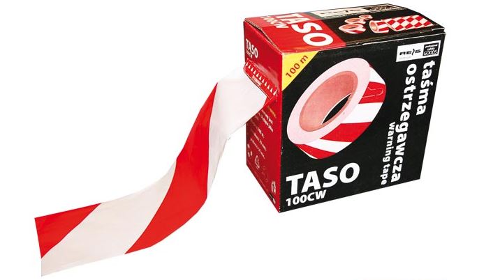 Warning Tape In Dispenser 70mm*100mb White-red