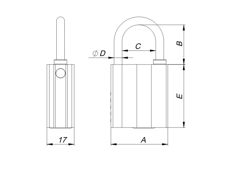 Cadenas à loquet en alliage de zinc, grande clé avec anse étendue