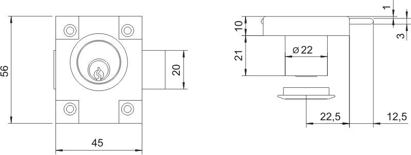 Zmb-1 Nikkelezett Bútorzár