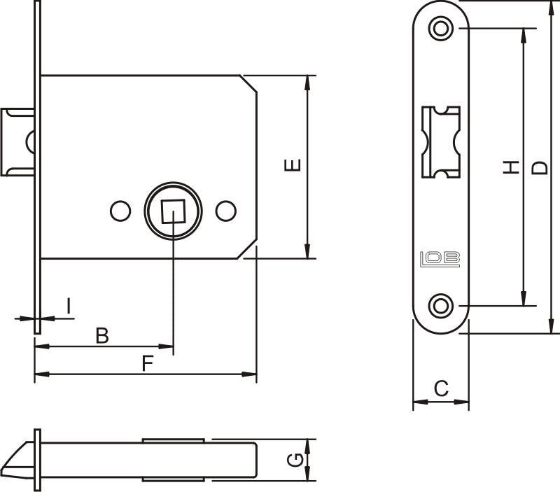 Mortise Lock 50mm Short