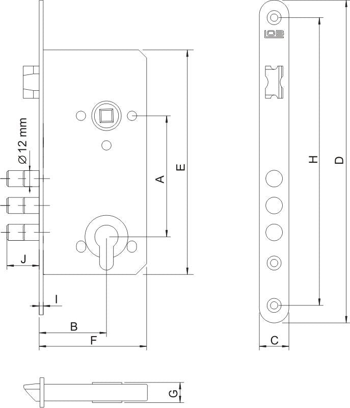 Lob 72 Pin Mortise Lock For Zt75 14b Cylinder