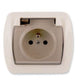 Akord Single Socket With/with Ip44 With Smoke Flap Beige